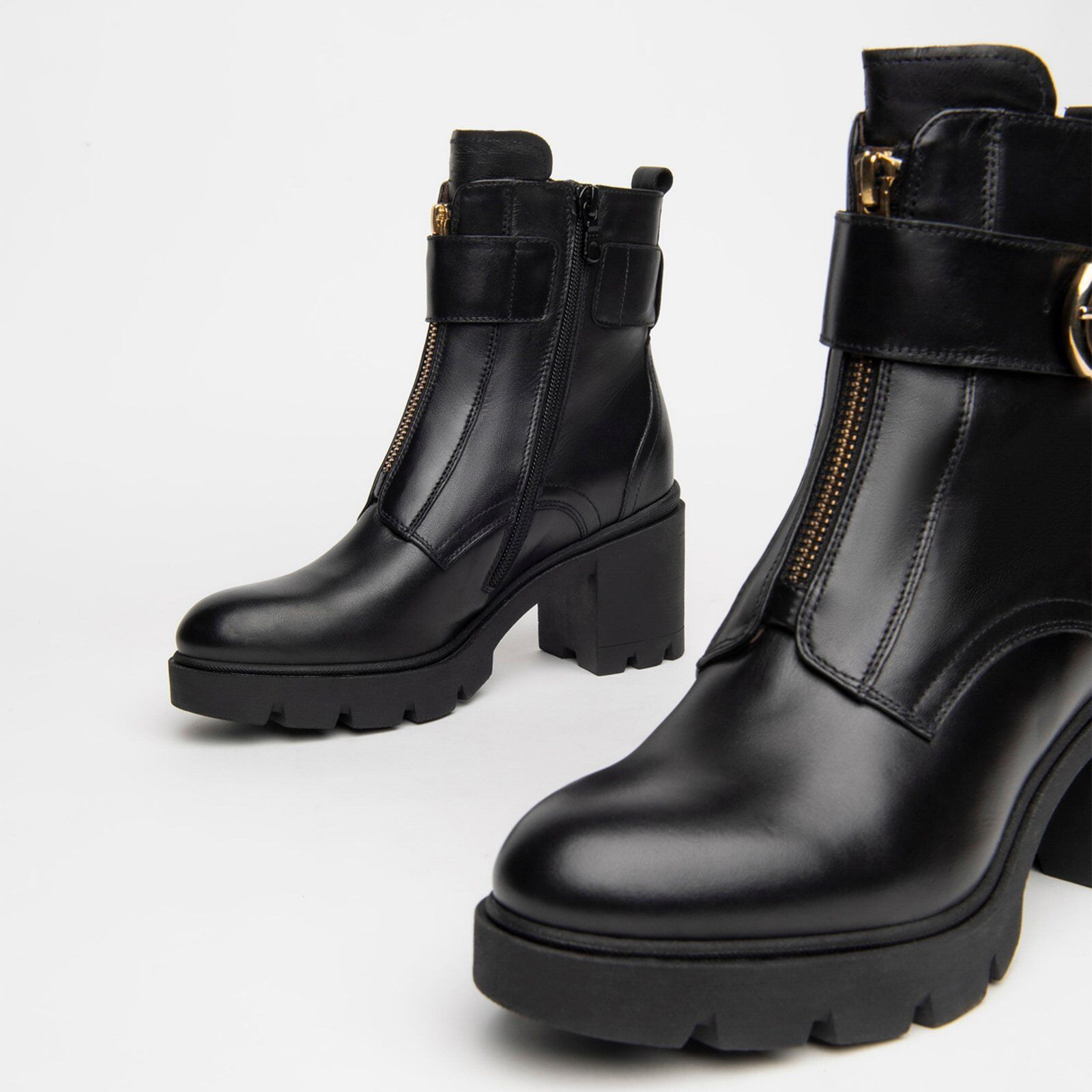 heeled biker boots